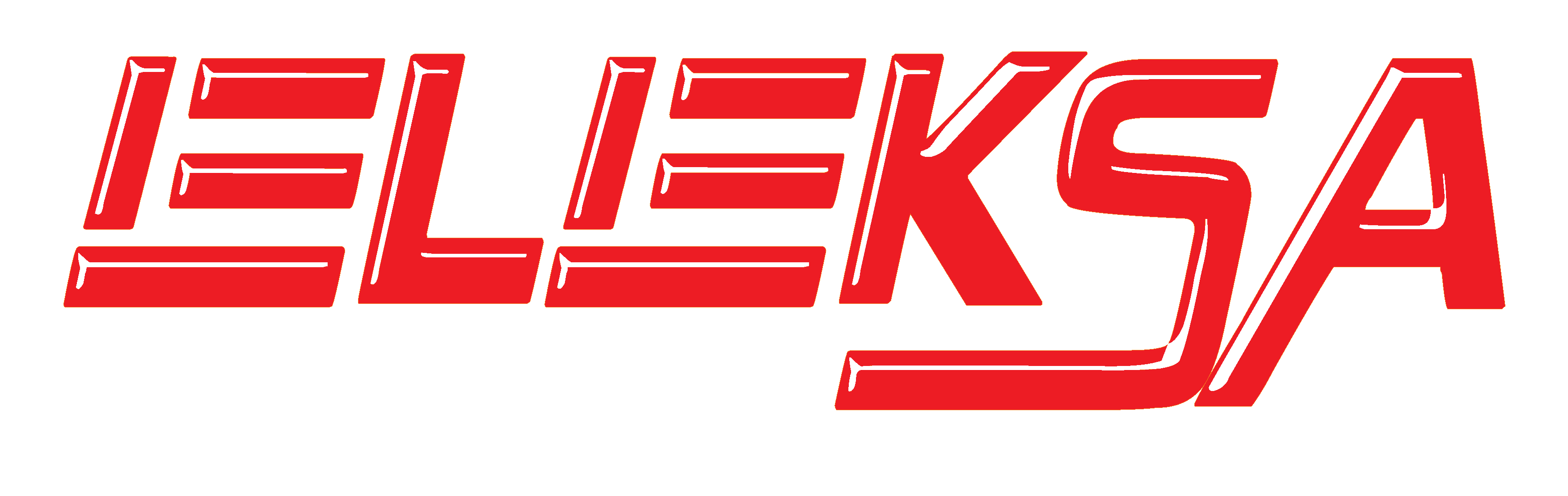 Eleksa logo white slogan