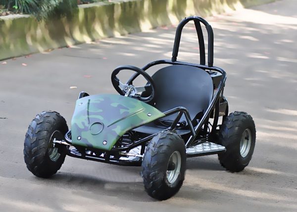 kids electric go-kart green camo