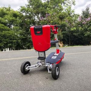 red foldable electric mobility vehicle to replace wheelchair mobility